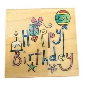 Penny Black Your Day 3845H Happy Birthday Rubber Stamp NEW